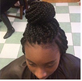 Braided bun from above