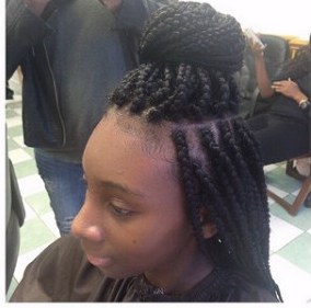 Box braids, side view